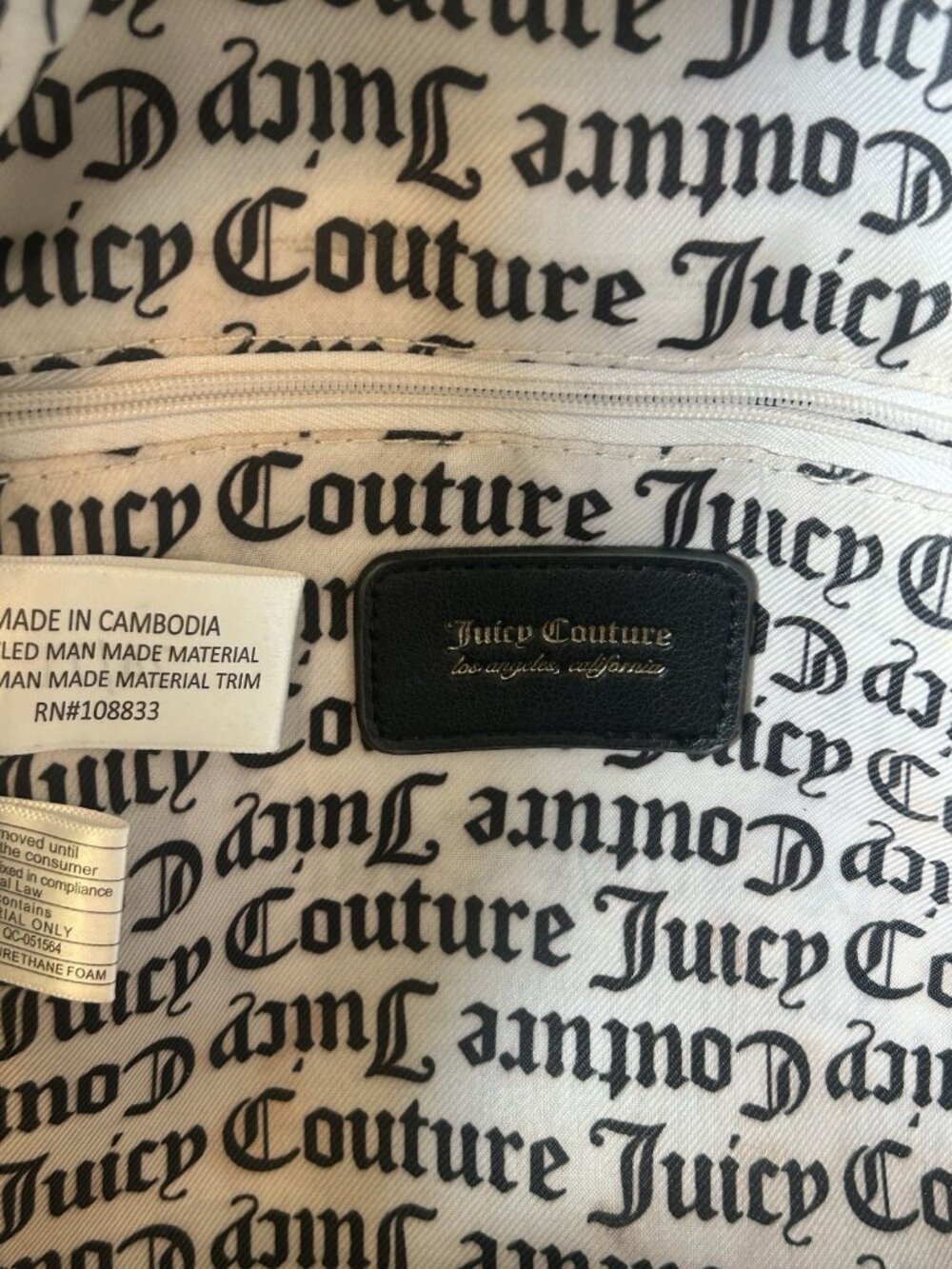 Juicy Couture Y2K Mini Backpack Coin Purse Logo Print Neon Trim Black Pink - Picture 12 of 16